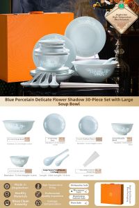 JINGDITAOCI | Underglaze Color Linglong Porcelain Tableware Set