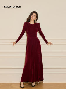 French Luxury Red Banquet Evening Dress