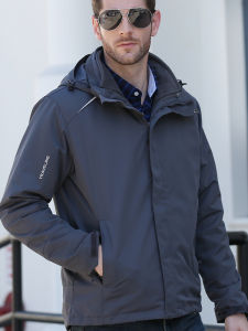 Outdoor Windproof Fleece Lined Three-in-One Detachable Thickened Mens Jacket Autumn Winter Cold Proof Dad Coat City Outdoor