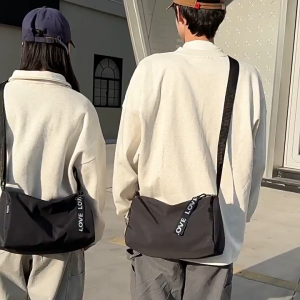กระเป๋าสะพายไหล่ ขนาดใหญ่ จุของได้เยอะ เข้ากับทุกการแต่งกาย สไตล์เกาหลี สําหรับชาย และนักเรียน