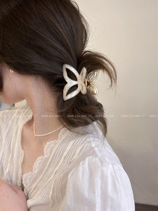 Elegant Hollow Butterfly Acetate Hair Claw Womens New 2025 Back of Head Shark Clamp Hair Accessories Fresh Outlined