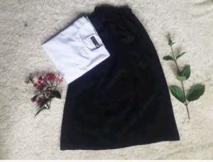 Setelan Hitam Putih Anak plus Hijab/Gamis anak perempuan 4-13 tahun/Baju hitam putih anak perempuan