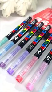 60 Colors Acrylic Paint Markers Brush Tip Water Based Acrylic Markers with Automatic Ink Control System Waterproof Acrylic Paint Pens for Rock Painting Wood Fabric Egg Christmas Gift
