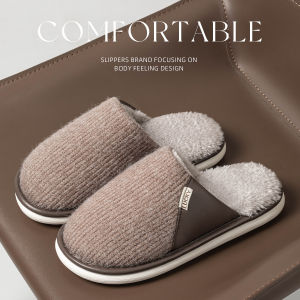 Dép Bông Đế Dày Ấm Áp Mùa Đông Cho Nam Và Nữ Dùng Trong Nhà Bằng Vải Nỉ Đế PVC Dép Bốt Mùa Đông