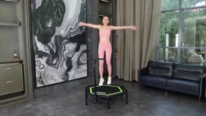 With handle Foldable Indoor Jumping 300/325KG Trampoline Trampoline For Kids & Adults 40/45/48/50 Inch Fitness Trampoline Foldable Trampoline Adult Kids Toy Exercise Equipment Adult Weight Trampoline