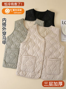 Light Thickened Fleece Womens Vest Autumn Winter New Style Base Layer Short Cotton Underwear Warm Comfortable Inner Wear