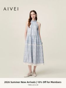AIVEI | Resort Style Halter Neck Print Dress