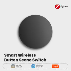 MOES | MOES Smart Key Switch Tuya ZigBee Wireless Remote Mobile Setting Multi-Scene Linkage Controller Battery Powered Smart Device