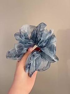 Ponytail Scrunchie Blue Ombre Hair Tie