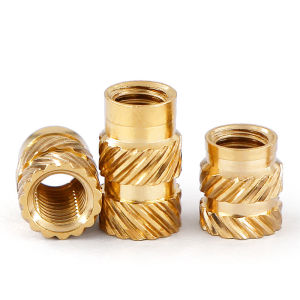 M4 M5 Brass Insert Nut Double Twill Copper Nuts Hot Melt Knurled Thread Nuts Injection Embedment Insertion