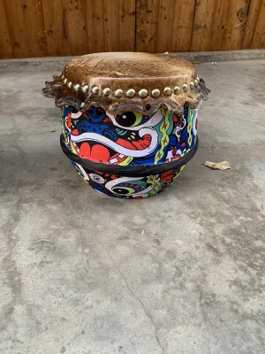New 6 Inch Shaoxing Drum 8 Inch Loud Sound Childrens Toy Lion Head Birthday Gift Traditional Chinese Percussion Instrument
