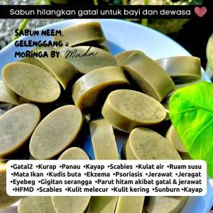 Sabun gatal kulit 3 herbal: neem gelenggang & moringa