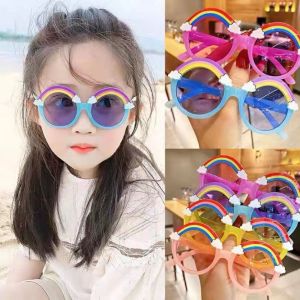 Colorful Rainbow Children Sunglasses Outdoor Sun Protection Sun Glasses For Baby Girls Boys Eyeglass Kids UV400 Sunglasses