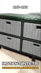 LEMARI RAK ROTAN SINTETIS Meja Bufet TV 6 Laci Ruang Tamu Model Minimalis Modern Murah Terbaru