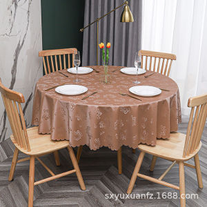 Waterproof Oil-Resistant Heat-Resistant No-Wash Tablecloth for Round Large Tables