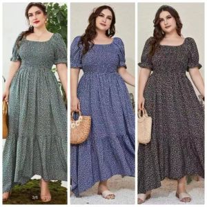 QUUENFASHION #2893 korean fashion casual maxi formal plus size dress (fit to xl)