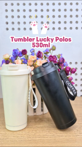 Tumbler Mug 2in1 Stainless Steel 530ml Tahan Panas Dingin / Gelas Kopi Lucky Polos