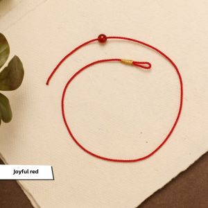New Fine Gold Bracelet with Small Red Rope Half Finished Beads for Good Luck Pearl Special Hand Rope Jewelry Accessories
