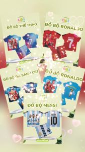 Đồ bộ thể thao quần áo bóng đá trẻ em Ronaldo số 7 chất thun lạnh co giãn 4 chiều in 3D từ 10-60kg