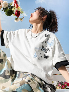 Trendy Butterfly Embroidery T-shirt