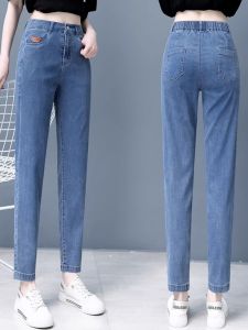 Tencel Denim Jeans Womens New 2025 Summer Nine-Piece Ice Silk Loose Harlan Thin Dad Pants High Waist Spring Summer Thin Model