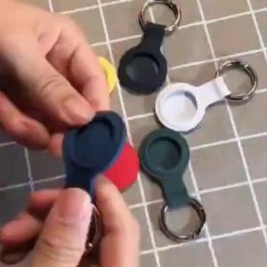 Cover For AirTag Case Liquid Silicone Protectiv Shell Tracker Accessory Anti-scratch Sleeve With Keychain Airtags Anti-Loss Case