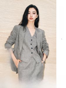 ELLASSAY | Early Autumn New Flax Heritage-style Contrast-color Suit Jacket