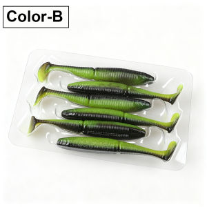 Spinpoler 6 Cái 10Cm Nhựa Mềm Swimbait Chìm T-Tail Worm Lure Với Móc Ẩn Cho Bass Pike Cá Hồi Câu Cá Nhân Tạo Mồi