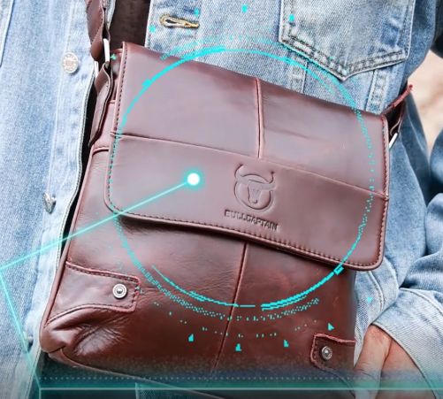 BULLCAPTAIN Cowhide One-Shoulder Messenger Bag Men's Business  Computer Casual Messenger Model: DJB-033 Lazada PH