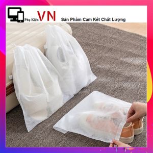 COMBO 10 Túi Đựng Giày Dép Bảo Quản Giày Dép Khỏi Bụi Bẩn (Màu Trắng) - Túi Bảo Quản Giày Dép Bằng Vải Không Dệt Có Dây Rút Tiện Lợi