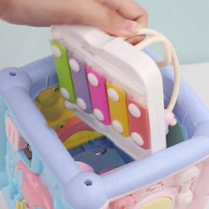 6 in 1 Baby Musical Toy Alphabet Shape Piano Time Wisdom Cube Music Building Block Early Education Matching Toys Sorter Clock Christmas Children Gift