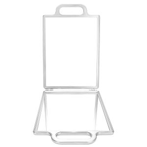 กระจกแต่งผมแบบพับได้สองด้านสำหรับร้านทำผม กระจกมองหลังสำหรับช่างตัดผมมืออาชีพ กระจกตัดผมแบบพกพาสำหรับตัดผมด้วยตัวเอง