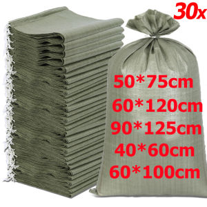 30PCS 5 Sizes Heavy Duty Woven Empty Sandbags / Household Warehouse Storage Bags / Moving Package Snake Skin Bag / Logistics Express Packaging Bags