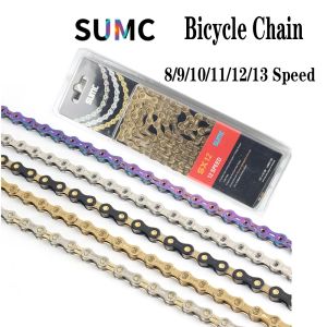 SUMC 12 Speed Bicycle Chain Gold/Silver/Rainbow/ Color Quick Link for MTB Road Bike  Chains Ultralight 116/126L