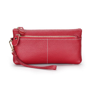 MEIFEI | Leather Fashion Clutch with Handle and Zip Multi-Function Womens Handbag