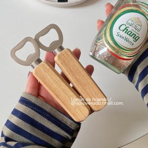Bộ Dụng Cụ Nhà Bếp Mini Cầm Tay Có Tay Cầm Gỗ Dễ Thương Sáng Tạo Kèm 1 Cái Dùng Để Mở Chai Bia Dùng Trong Nhà Bếp Phong Cách Bắc Âu