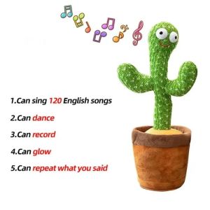1pc-Dancing Talking Cactus Toys For Baby Boys And Girls Singing Mimicking Recording Repeating What You Say Sunny Cactus Up Plus