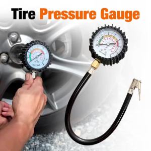 Đồng Hồ Đo Áp Suất Lốp Xe Độ Chính Xác Cao Màu Đen Dụng Cụ Đo Áp Suất Lốp Xe Hơi/xe Đạp/xe Máy 0-16bar 0-220psi