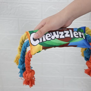 Rainbow Chewzzler Plushee & Rope Chew Toy by DogLemi