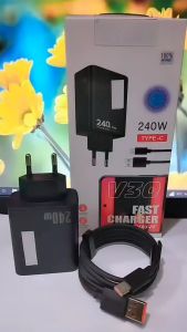 Charger RLME V30 240W Fast Charger Full Black Super Dart Fast Charging