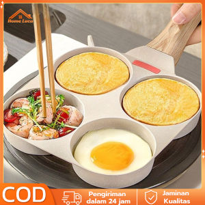 COD Wajan Panci Penggorengan Telur Pancake 4 Lubang Non Stick Egg Frying Pan Wajan Teflon Telur Anti Lengket/Wajan Teflon 4 Lubang Anti Lengket