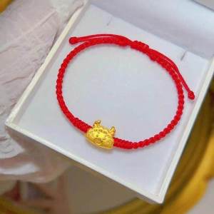 Handmade Red String Bracelet Dragon Year Lucky Charm Womens Style Dragon Dumpling Design Best Friend Jewelry Fashion Accessory