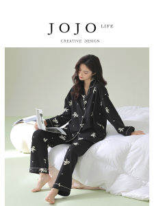 Pure Cotton Long Sleeve Sleepwear V-Neck Button Closure Home Clothes for Women Spring Autumn Season Comfortable Breathable