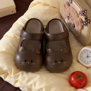 XIXITIAO | Cute Kitty Pattern Mary Jane Sandals Anti-collision Slip-resistant Thick Sole