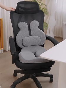 Memory Foam Back Pillow Set Pain Relief Seat Cushion Office Chair Combination Ergonomics Adjustable Breathable Set