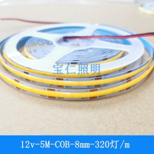 Đèn LED COB Mềm 12V 320 Đèn Không Điểm Sáng Dải Đèn LED Mềm Tự Dính Trang Trí 8mm Không Chớp