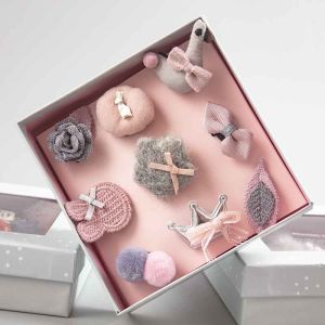 Cute Baby Hair Clips Set Childrens Headwear Girl Baby Hair Accessories Gift Box Set Safety Clips Infant Fashion Accessories