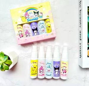 Parfum Anak Sanrio 5 in 1 Giftset - Kuromi Melody Cinnamoroll Pompompurin & Hello Kitty (Travel Size)