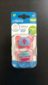 [ PV12001 - Hồng ] Set 2 ty ngậm Prevent chỉnh nha chống vẩu Dr.Browns ( 0-6m )