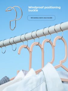 Outdoor Clothesline Anti-Wind Clothes Hanger 304 Stainless Steel Fixed Buckle Slip-Resistant Clothes Drying Hook Card Buckle